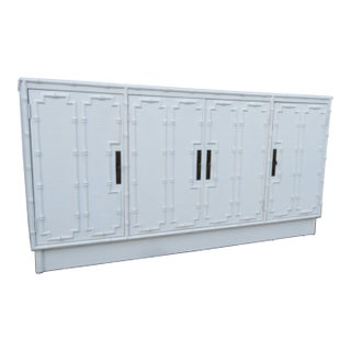 Omega Hollywood Regency Painted Faux Bamboo Buffet Server Storage Cabinet 6269 For Sale