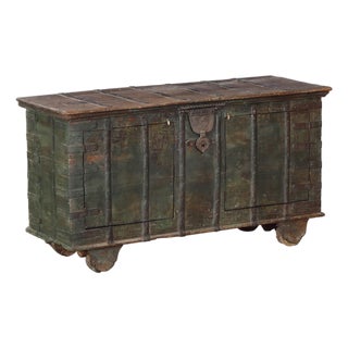 Antique Indian Teakwood Pitara Chest Console For Sale