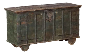 Antique Indian Teakwood Pitara Chest Console