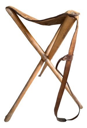 Leather Tripod Stool, 1920s