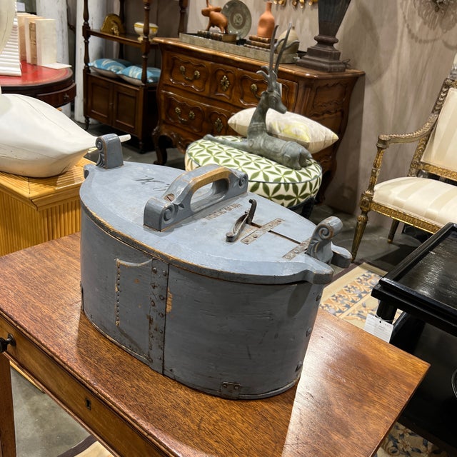 Antique 1800s Swedish Folk Art Bentwood Tine Box For Sale - Image 4 of 7