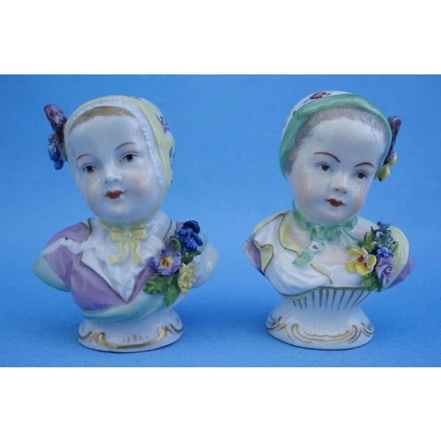 19th Century Porcelain Busts of Girls from the Imperial Manufactory of Vienna, Austria, Set of 2 For Sale - Image 9 of 18