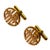 Chinese 1960s 14k MCM Round Chinese "Longevity" Cufflinks Circle Cut Men's Cufflinks, Pair For Sale - Image 3 of 7