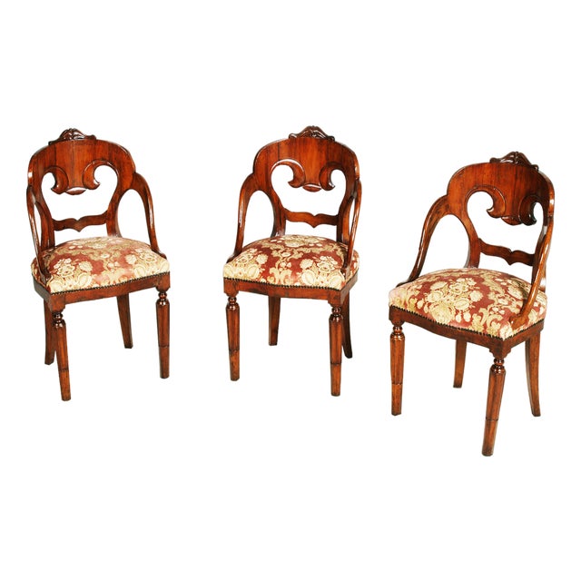 Louis XVI Bergere Armchairs in Carved Walnut by Testolini Freres for Testolini & Salviati, 1890s, Set of 3 For Sale