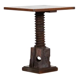 French Elm Corkscrew Side Table, 1900s For Sale