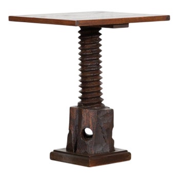 French Elm Corkscrew Side Table, 1900s For Sale