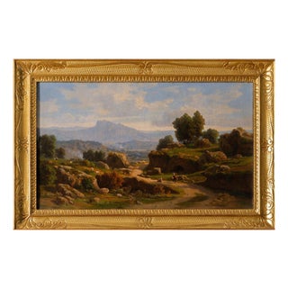Ettore Cumbo Borgia, Landscape of the Roman Countryside, 19th century, Oil Painting on Canvas For Sale