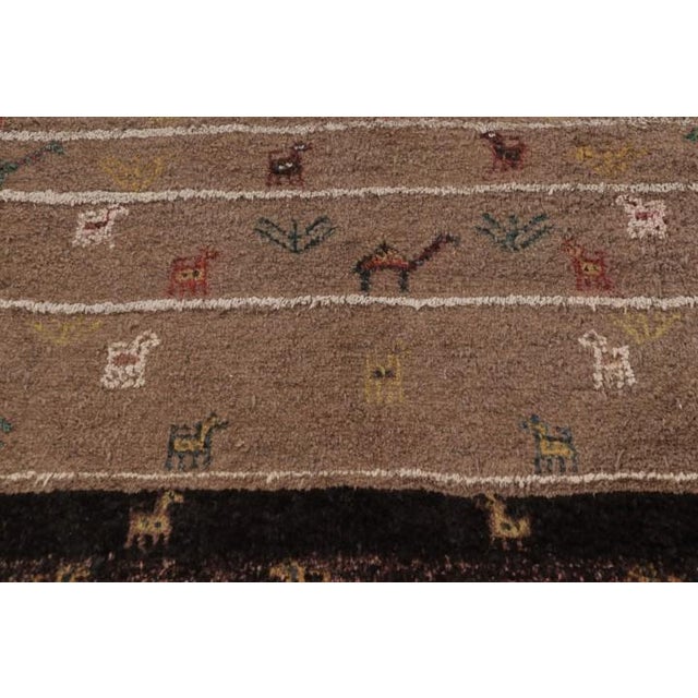 1950s Vintage Turkish Kars Pictorial Rug With Tribal Animal Motifs - Rug & Kilim For Sale - Image 5 of 10