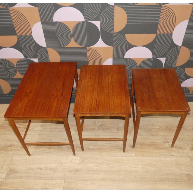 Scandinavian Teak Nesting Tables by Bertil Fridhagen for Bodafors, 1960s, Set of 3 For Sale - Image 11 of 18