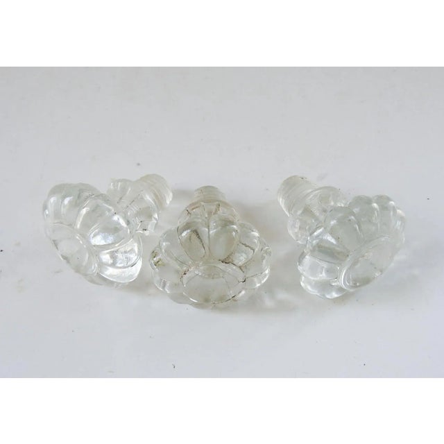Large Antique Glass Chest Drawer Knobs - Set of 3 For Sale In Seattle - Image 6 of 6