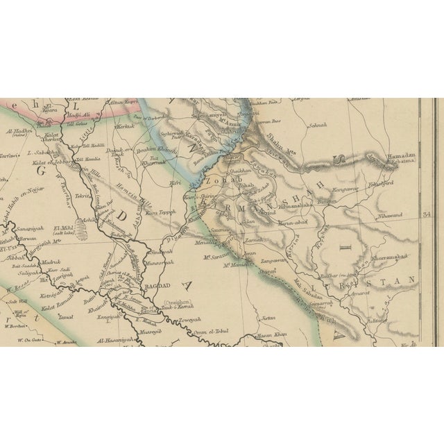 Paper Antique Map of Turkey in Asia, 1860s For Sale - Image 7 of 13