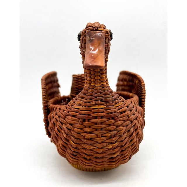 Vintage Boho Chic Wicker Duck Bird Basket For Sale In Houston - Image 6 of 10