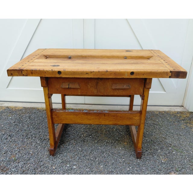 Vintage Workbench Attributed to Sheldon Kitchen Island For Sale - Image 9 of 14
