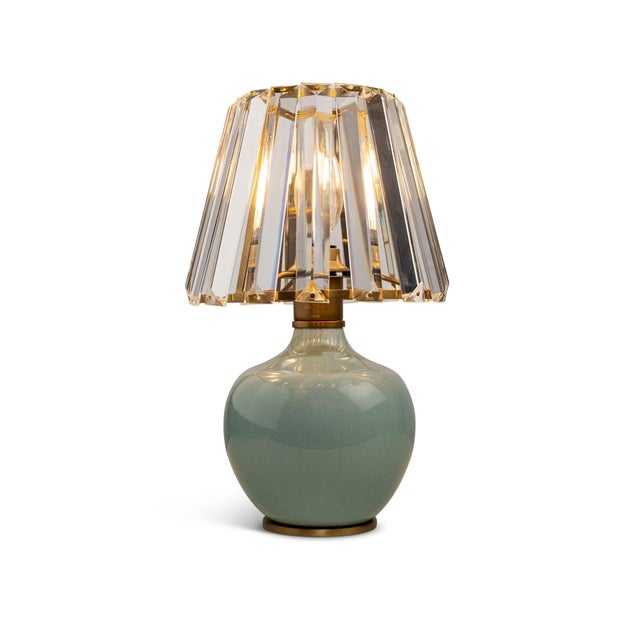 2020s Eclipse Celadon Blue Crystal Shade Mini Lamp For Sale - Image 5 of 5