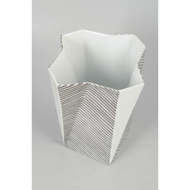 Else Kamp for Bing & Grøndahl, "Futura" vase. Geometric porcelain vase, model 1923 / 5478, with faceted polygonal form and...