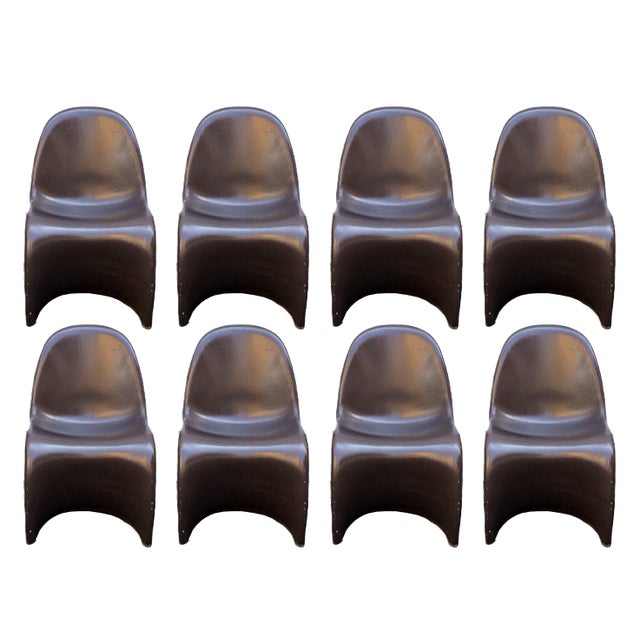 Panton Chairs by Verner Panton, 1970s, Set of 8 For Sale