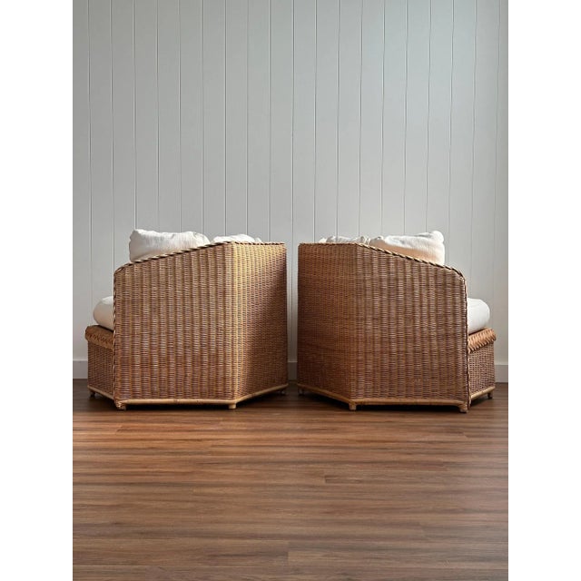 Vintage Brown Jordan Braided Wicker Lounge Chairs, Pair For Sale - Image 10 of 18