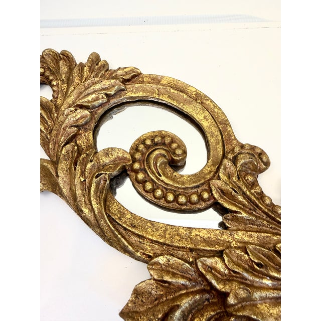 Glass Pair of Vintage Gold Mirrors For Sale - Image 7 of 11