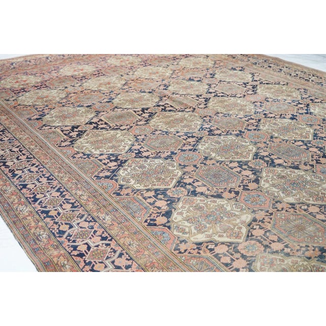 Antique Mohtasham Kashan Rug 7'6'' X 10'3'' For Sale - Image 9 of 11
