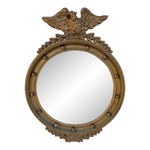 American Federal Giltwood Eagle Bullseye Convex Mirror