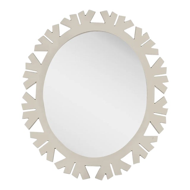 Fleur Home Audubon Bamboo Sticks Oval Mirror in Useful Gray, 32x37 For Sale