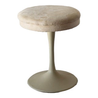 Eero Saarinen Style Tulip Pedestal Stool Swivel Padded Seat For Sale