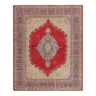 Antique Turkish Oushak Rug, Red Medallion and Floral Patterns - Rug & Kilim For Sale
