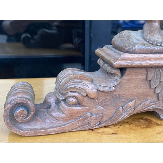 Italian Early Neo-Classical Revival Carved Fruitwood Italian Putti Side Tables, Pair For Sale - Image 3 of 6