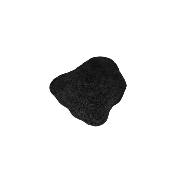 Not Yet Made - Made To Order Tree Trunk Side Table Solid Teak Wood Burnt Finish Modern Organic For Sale - Image 5 of 7