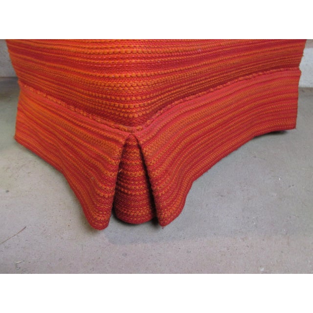 Orange 1960s Era Custom Club Chair and Ottoman For Sale - Image 8 of 11