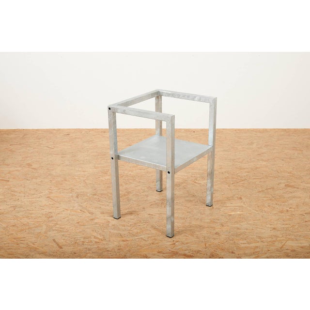 Chair with Prototype Frame and Seat in Galvanized Steel, 1980s For Sale - Image 9 of 14