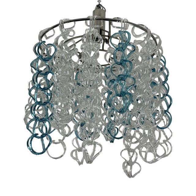 Murano Glass Ceiling Light in the style of Angelo Mangiarotti for Vistosi, 1960 For Sale