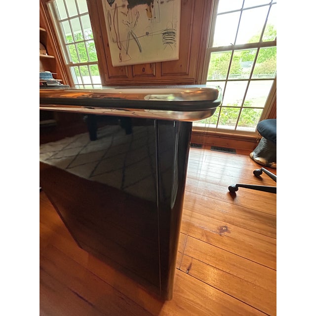 2010s Black & Silver Art Deco Muller Chrysler Desk For Sale - Image 5 of 17