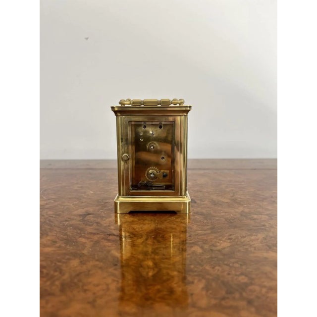 Victorian French Brass Carriage Clock, 1880s For Sale - Image 3 of 6