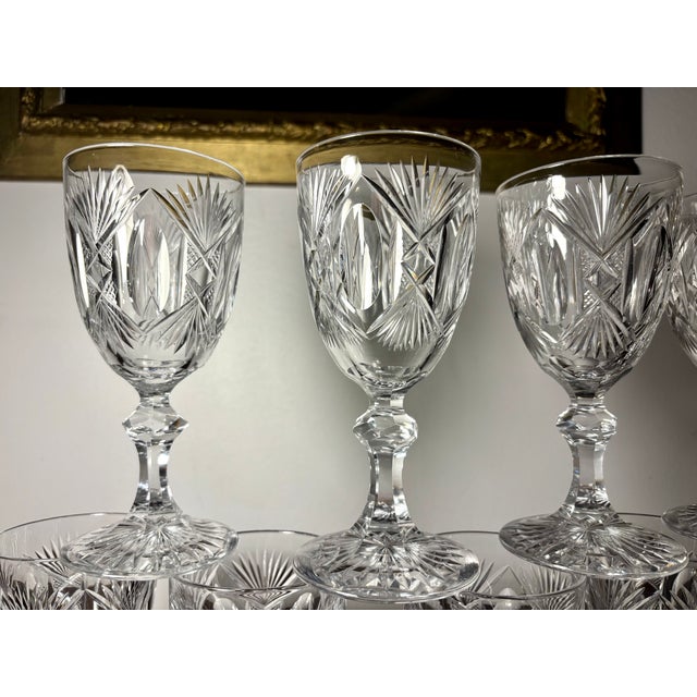 Crystal Glasses from Saint Louis, 19th Century, Set of 9 For Sale - Image 17 of 18