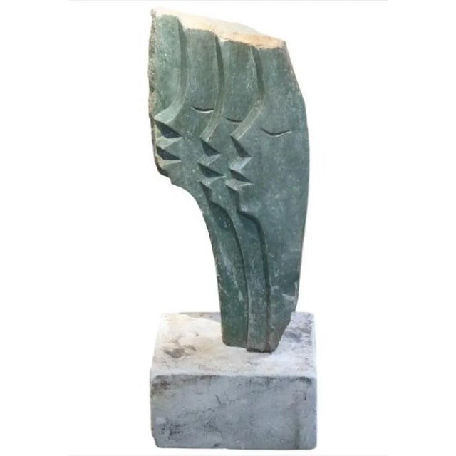 20th Century Abstract Modernist Stone Sculpture of Three Faces in Profile For Sale - Image 10 of 10