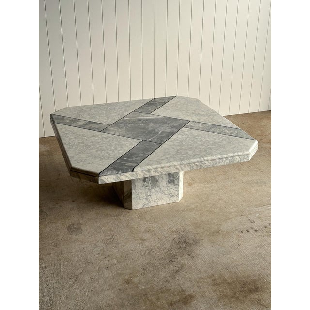 1970s Vintage Italian White Marble Coffee Table For Sale - Image 16 of 17