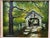 Late 20th Century Late 20th Century Landscape Oil Painting, Covered Bridge Forest, Contemporary by Cerbone, Framed Carved Wood Linen Mat For Sale - Image 5 of 10