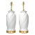 Lamp Pair White Plaster Palm Tree Leaf Restored Large For Sale