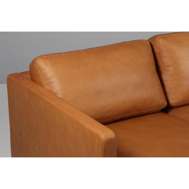 Model 220 Black Leather Three-Seat Sofa by Erik Jørgensen For Sale - Image 6 of 8