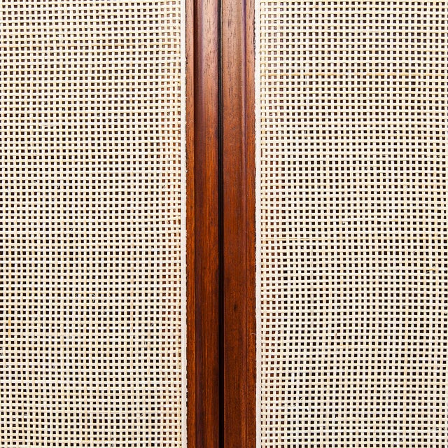 Wood Restored Mid Century Oak & Cane Credenza by Jack Cartwright for Founders For Sale - Image 7 of 17