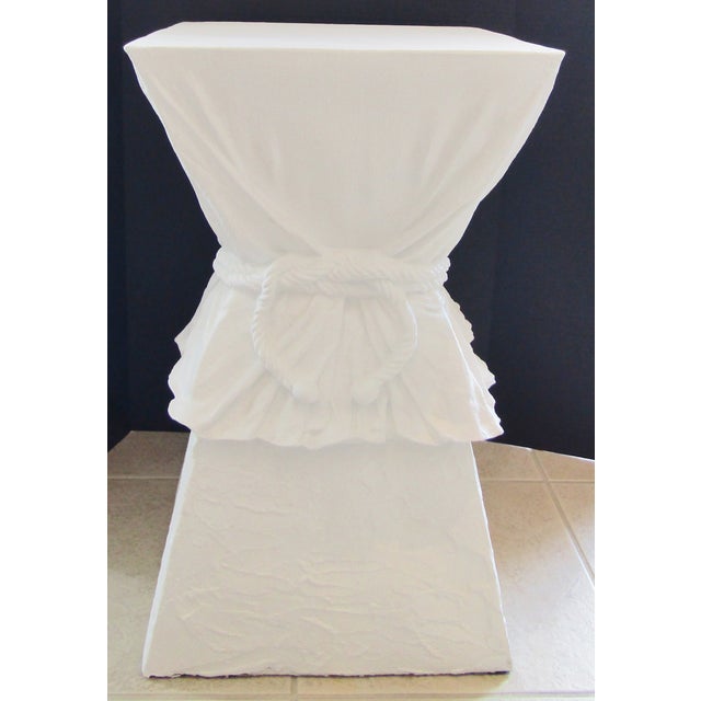 John Dickenson Style Faux Drapery Dining / Side Table Circa 1970s For Sale In Miami - Image 6 of 11