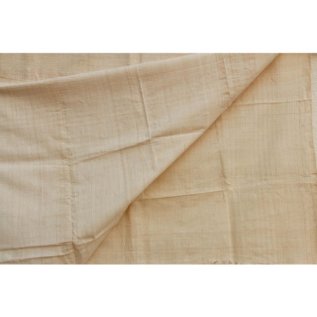 Indian Organic Peace Silk Throw, Pale Birch For Sale - Image 3 of 5