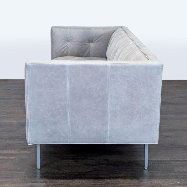 Modern Room & Board Wynwood Modern 3-Seat Gray Leather Sofa For Sale - Image 3 of 8