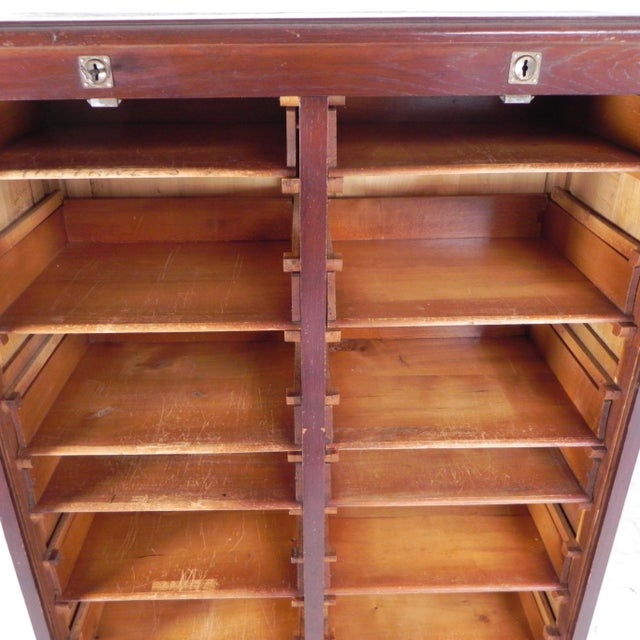 Oak Roller Shutter Cabinet, 1920s For Sale - Image 17 of 18