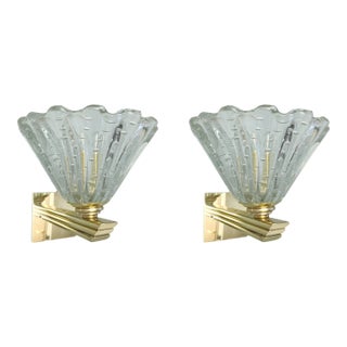 1950s Bollicine Cups Sconces by Barovier E Toso, a Pair For Sale