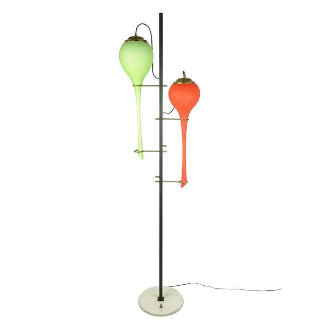 Black Metal and Brass Floor Lamp from Stilnovo, 1950s For Sale - Image 15 of 15