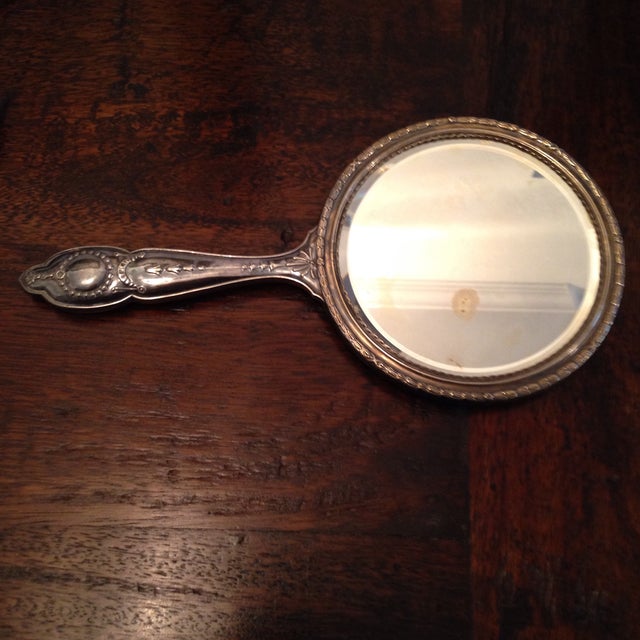 Vintage Silver Plated Hand Mirror Chairish