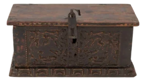 Italian Carved Walnut Casket Box, 16th C