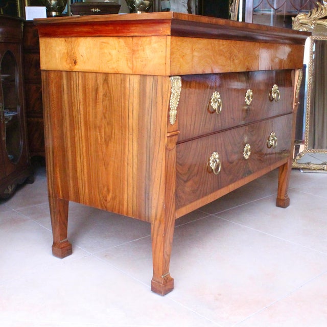 Italian Neoclassical Commode With Exceptional Brass Hardware For Sale - Image 4 of 18